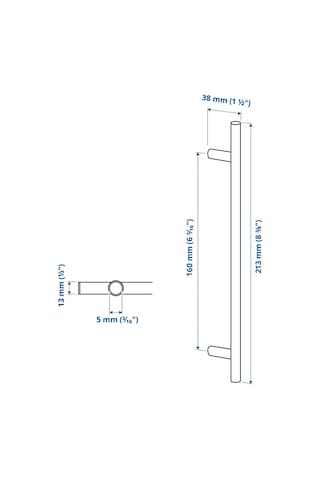 Ikea Kallrör 2'li Mobilya Kulpu 213 Mm Krom