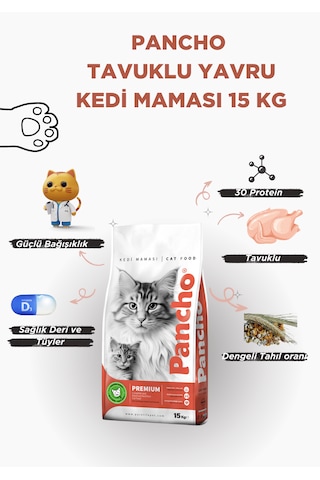 Pancho Tavuklu Yavru Kedi Maması 15 KG