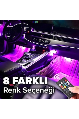 Araç İçi Ayak Altı Led Aydınlatma Kumandalı Ve Sese Duyarlı