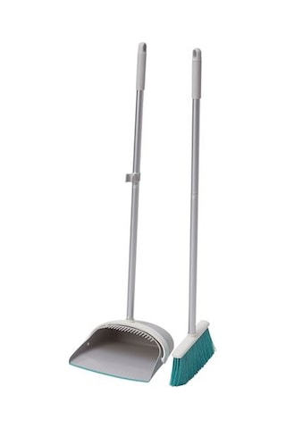 Ikea Katlanır Faraş ve Süpürge Turkuaz Gri