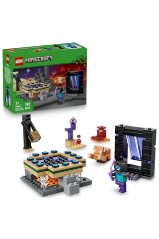 LEGO® Minecraft® Nether ve End Geçidi Yolculuğu 21584 -7 Yaş ve Üzeri Çocuklar için Minifigür İçeren Oyuncak Yapım Seti(192 Parça)