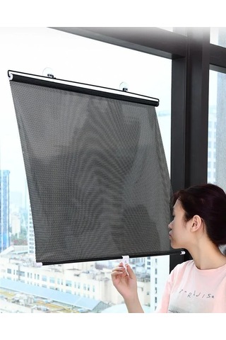 Symbee Siyah Gölge Rulo Perde - 58x125cm, Güneş Koruma Ve Işık Kontrolü, Pencere Gölgelendirici Paneli