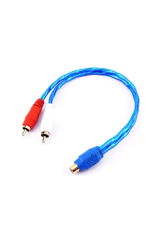 Yüksek Kalite Silikon RCA Dişi - 2 RCA Erkek  Anfi Y Ayırıcı Kabl