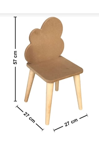 Boyanabilir Ahşap Mdf Kare Çocuk Oyun Aktivite Masa Sandalye Seti Ahşap