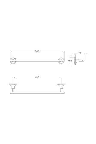A44548 VitrA Origin Classic Havluluk, 45 Cm Krom