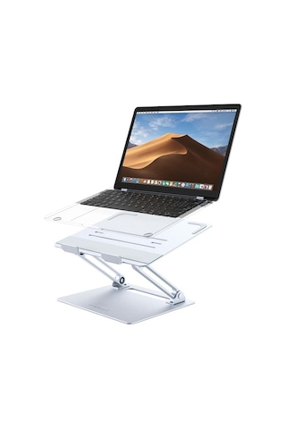 Pazly Dizüstü Bilgisayar Standı, Ergonomik Alüminyum, Isı Yönlendirici, 11-17 İnç Uyumlu
