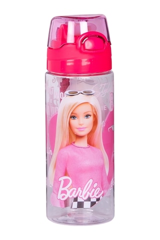 Wiggle 500ml Barbie Pipetli Askılı Kilitlenebilir Su Matarası Pembe2