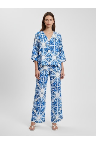 Xint Mavi Doğal Dökümlü Oversize Bluz 751188
