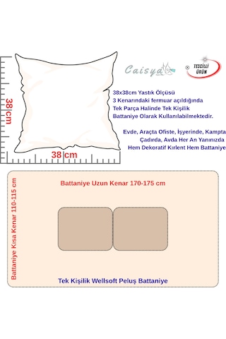 Yeşil Siyah Etnik Desen Tv Battaniyeli Opsiyonel Dekoratif Yastık Kırlent 2 İn 1 Battaniye Çok Renkli