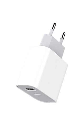 Honmex 20w Hızlı Şarj Cihazı, Usb-a Ve Usb-c Çıkışlı, Avrupa Standartı Beyaz