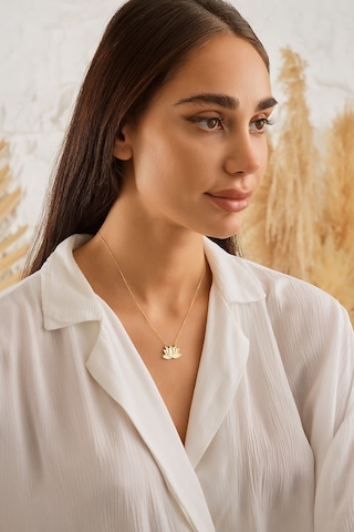 Sefa Gold 14 Ayar Altın Kapaklı Lotus Çiçeği Kolye