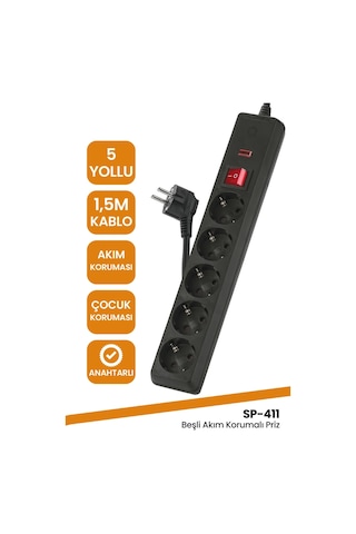 Goldmaster Sp-411 5 Li A.k.priz + Vivanco 42900 Hdmı Kablo 1.5m +