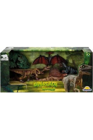 Dinozorların Dünyası 5'li Oyun Seti - Dimetrodon Kahvrengi Yeleli 26960