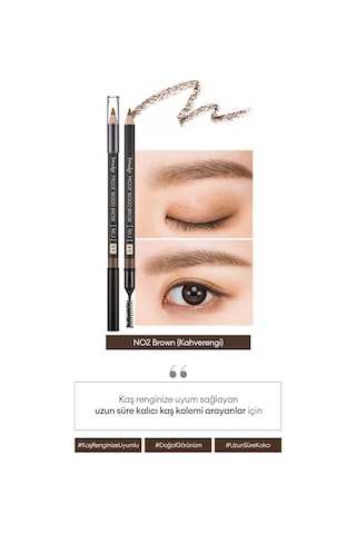 Missha Smudge Proof Wood Brow Bulaşmayan Kalıcı Doğal Kaş Kalemi Brown