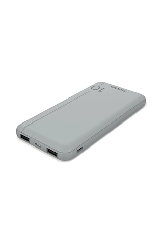 Philips DLP1810CW 10.000 mAh 2xUSB-A 2.1A USB-C Taşınabilir Powerbank Gri