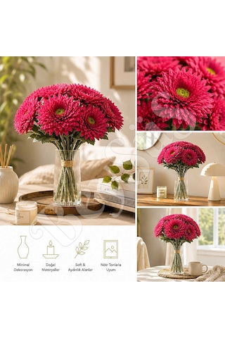 Yapay Çiçek Kasımpatı Buketi 49 Cm Bordo