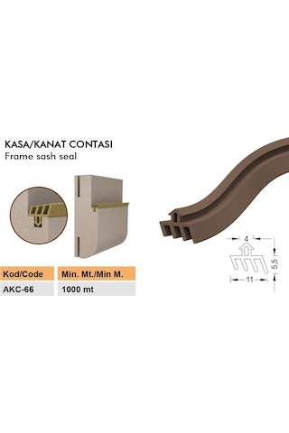 Contacall Ahşap Kapı Fitili Ahşap Kapı Contası Siyah 25 Metre Ortadan Trınaklı