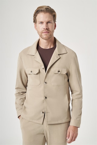 İmza Bej Berberi Yaka Örme Beli Lastikli 6 Drop Slim Fit Astarsız Esnek Takım Elbise 1001260177 Koyu Bej