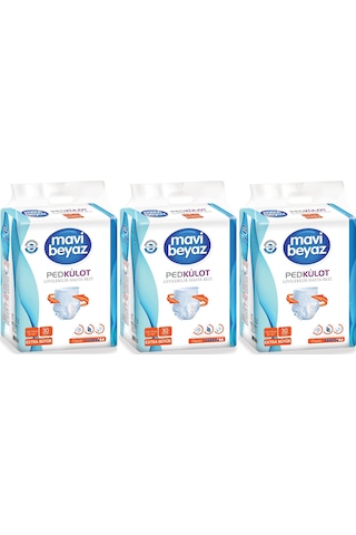 Mavi Beyaz Ped Emici Külot Hasta Bezi XL Extra Büyük 90 Adet