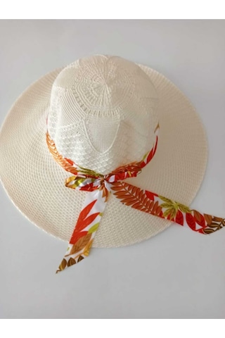 Ays Kadın Bej Hasır Plaj Deniz Gezi Şapkası Krem