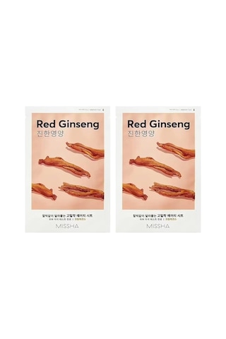 Kırmızı Ginseng Özlü Canlı Görünüm Sağlayan Yaprak Maske 1ad Airy Fit Sheet Mask Red Ginseng 2li Paket