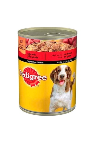 Pedigree Jöle İçinde Sığır Etli Konserve Yetişkin Köpek Maması 12 x 400 G
