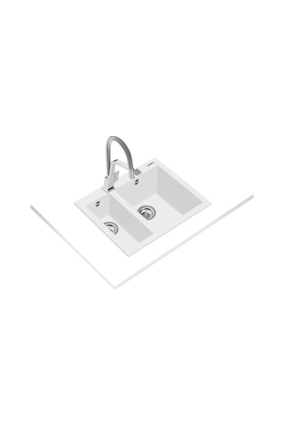 Teka Forsquare 590 Tg Çift Hazneli Tegranite+ Eviye - Arctic White - 115260023