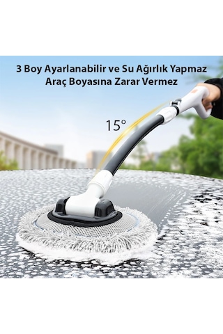 Ally Ls-443 Teleskopik Mikrofiber Araba Yıkama Fırçası Uzun Saplı Fırçası Oto Mopu- 5775 1