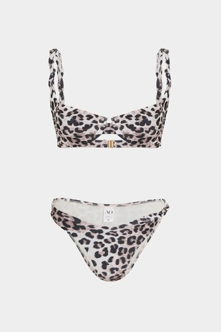 Açelyaokcu Premium Burgu Kenarlı Detaylı Frıgg Fit Kadın Bikini Altı Leopar