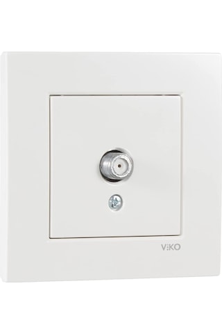 Viko Karre Uydu Prizi F Konnektörlü Çerçeveli - Beyaz