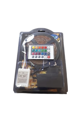 Rgb Şerit Led Kumanda Adaptör Tak Çalıştır 5 Metre Tek Çip Li