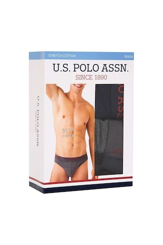U.S. Polo Assn. Erkek Siyah - Antrasit Melanj - Lacivert 3 Lü Slip 80436 Siyah