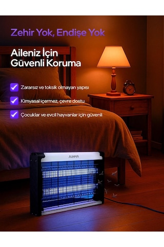 Elektrikli Uv Sinek Öldürücü Zincirli Askılı Sinek Tuzağı Elektrikli Sivrisinek Kovucu