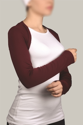 Altobeh Uzun Kollu Kadın Tesettür İçe Giyilen Bolero - Bordo Çok Renkli