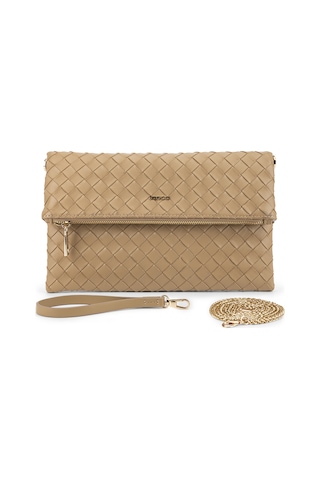 Tamer Tanca Kadın Suni Deri Vizon Clutch Çanta 921 7482-b Bn Cnt Sk26-27 Vızon Orgu