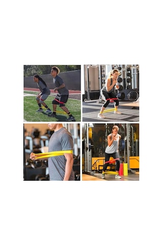 5li Egzersiz Direnç Bant Seti Pilates Crossfit Ekipmanları 5705