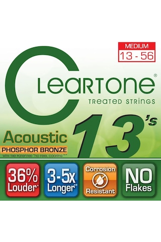 Cleartone Phos-Bronze Medium 13-56 Takım Tel Akustik Gitar Teli0