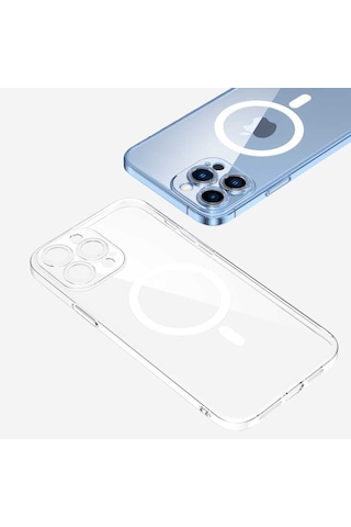 Apple Uyumlu iPhone 13 Pro Uyumlu Kamera Korumalı Magsafe Sert Pc Zore Porto Kılıf-renksiz Renksiz -
