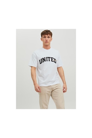 Jack & Jones Jorbrınk Studio Erkek Bisiklet Yaka Turuncu T-shirt 12227718 Beyaz