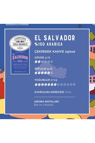 Caffe Corsini El Salvador %100 Arabica Çekirdek Kahve 250 G