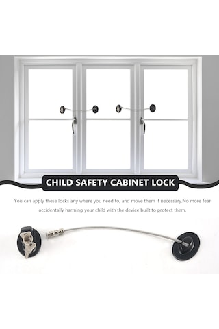 2 Adet Kapı Kilidi Güçlü Yapışkanlı Dondurucu Kapı Kilidi Anahtarlı