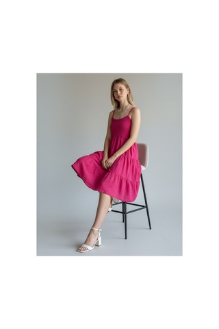 Durivya Keten Gipeli Mini Elbise Pembe