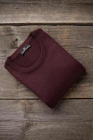 Woolen World Bisiklet Yaka Battal Büyük Boy Yünlü Triko Kazak Bordo