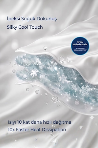Soğutmalı Yatak Örtüsü Seti Çift Kişilik Soğuk Icecool 3 Parça Çift Taraflı Krem Kırık Beyaz
