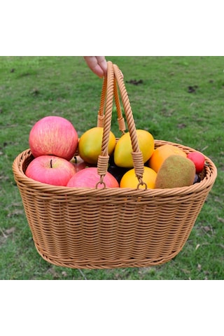 Homyl Oturma Odası Yürüyüşü Için El Dokuma Piknik Sepeti L