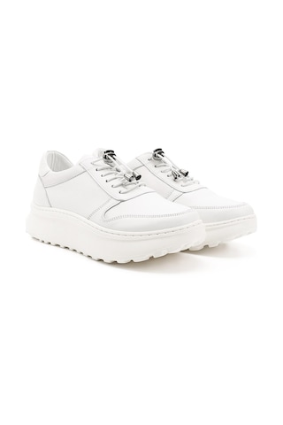 Gönderi(R) Gönderi R Beyaz Lastik Bağcıklı Comfort Dolgu Taban Hakiki Deri Sneaker Beyaz
