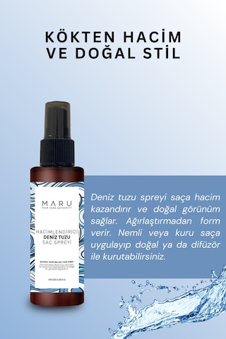 Maru Hacim Veren Deniz Tuzu Saç Saç Sprey 100 ML