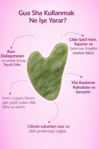 Orjinal Face Roller & Kalp Guasha Yüz Masaj Taşı Takımı Orjinal Kutulu