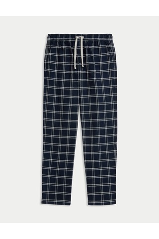 Marks & Spencer Çizgili %100 Pamuk Pijama Altı T07005125 Lacivert