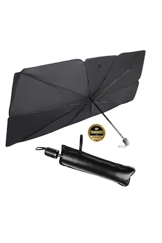 Universal Araç İçi Ön Cam Katlanabilir Şemsiye Güneşlik Siyah